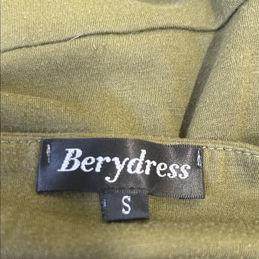 Berydress Olive Green Button Down Midi Dress Size S - Picture 6 of 7